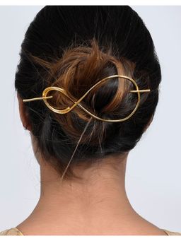 Silvermerc Designs - Women Gold Toned Embellished Hair Accessory