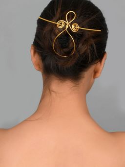 Silvermerc Designs - Women Gold Toned Embellished Hair Accessory