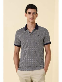 Allen Solly - Black Cotton Half Sleeves Polo T-Shirt