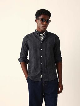 The Bear House - Black Cotton,Polyester Full Sleeves Shirt