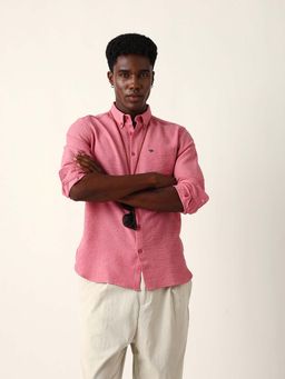 The Bear House - Pink Polyester Full Sleeves Shirt