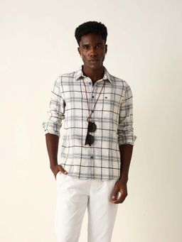 The Bear House - White Cotton,Polyester Full Sleeves Shirt