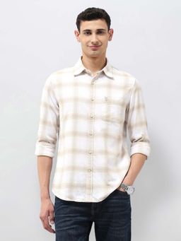 U.S. Polo Assn. Denim Co. - Beige Cotton Full Sleeves Shirt