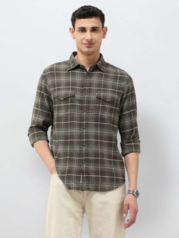 U.S. Polo Assn. Denim Co. - Green Cotton Full Sleeves Shirt