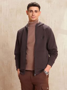 U.S. Polo Assn. Denim Co. - Brown Cotton Full Sleeves Hoodie