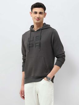 U.S. Polo Assn. Denim Co. - Grey Cotton Full Sleeves Hoodie