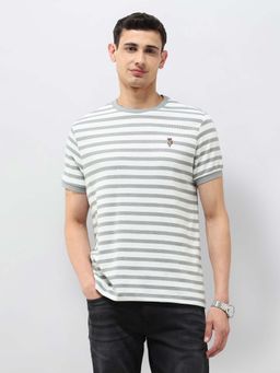 U.S. Polo Assn. Denim Co. - Grey Cotton Half Sleeves T-Shirt