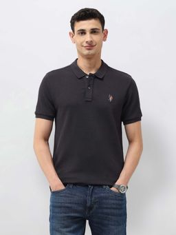 U.S. Polo Assn. Denim Co. - Grey Cotton Half Sleeves Polo T-Shirt