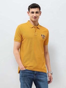 U.S. Polo Assn. Denim Co. - Mustard Cotton Half Sleeves Polo T-Shirt