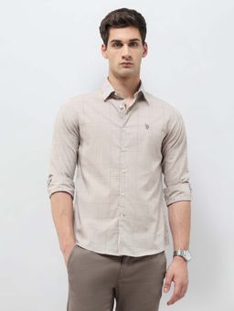 U.S. POLO ASSN. - Grey Cotton Full Sleeves Shirt