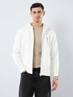 U.S. POLO ASSN. - White Polyester Full Sleeves Hoodie
