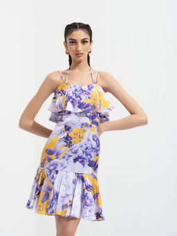 MANDIRA WIRK - Sumire Printed Mini Dress Purple