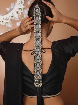 Aatmana - Kundan Studded and Pearl Beaded Embellished Choti Hair Accessory