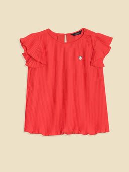 Allen Solly - Girls Red Solid Casual Top