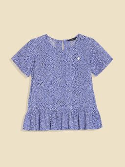 Allen Solly - Girls Blue Print Casual Top