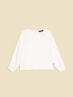 Allen Solly - Girls White Solid Casual Top