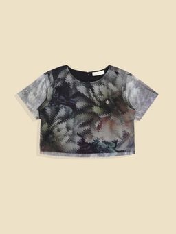 Allen Solly - Girls Black Print Casual Top