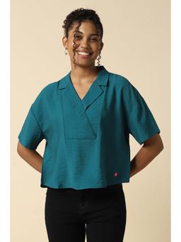 Allen Solly - Women Teal Textured Casual Top