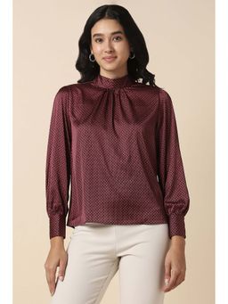 Allen Solly - Women Maroon Print Formal Top