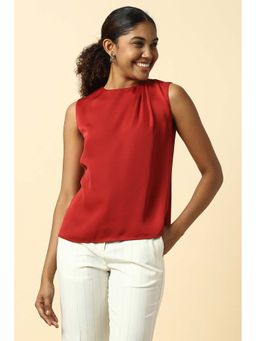 Allen Solly - Women Red Solid Formal Top