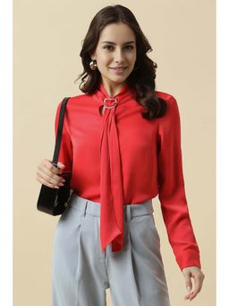 Allen Solly - Women Red Solid Formal Top
