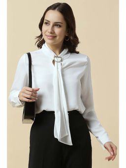 Allen Solly - Women White Solid Formal Top