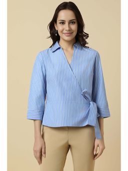Allen Solly - Women Blue Stripe Formal Top