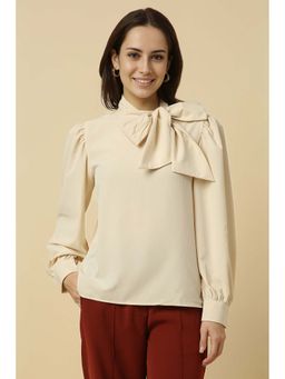 Allen Solly - Women Beige Textured Formal Top