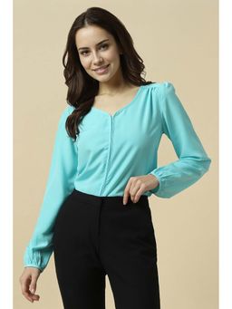 Allen Solly - Women Blue Solid Formal Top