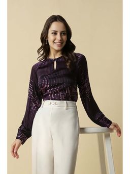 Allen Solly - Women Purple Dots Casual Top