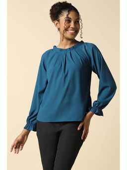 Allen Solly - Women Teal Solid Casual Top