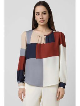 Van Heusen - Women Multi Patterned Formal Round Neck Top