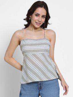 American Eagle - Women Grey Striped Top