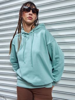 Bewakoof - Heavy Duty 1.0 Women's Cyan Oversized Plus Size Hoodies