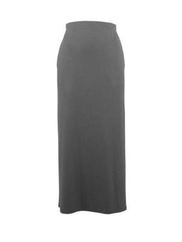 Outzidr - Black Maxi Solid Slim Fit Skirt