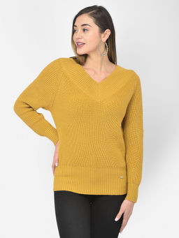 Latin Quarters - Mustard Full Sleeve Pullover Sweater Top