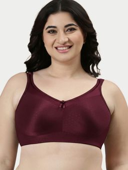 Enamor - FB12 Full Support High Coverage, Non-Padded & Wirefree Bra - Maroon