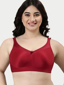 Enamor - FB12 Full Support High Coverage, Non-Padded & Wirefree Bra - Red