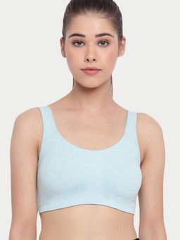 Enamor - SB06 Low Impact Cotton Sports Non-Padded & Wirefree Bra - Blue