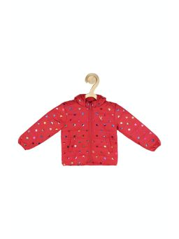 Allen Solly Junior - Girls Red Print Regular Fit Jacket