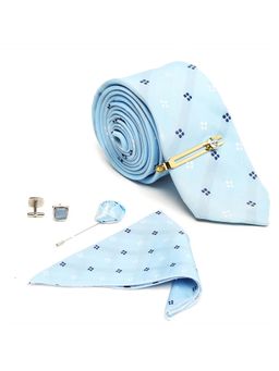 Louis Stitch - Men Multicolored Italian Silk Necktie Set With Pocket Square Cufflinks Brooch