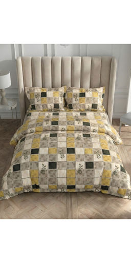 the White Moss - Yellow Pure Cotton 220Tc Bedsheet with 2 Pillow Covers (Queen)