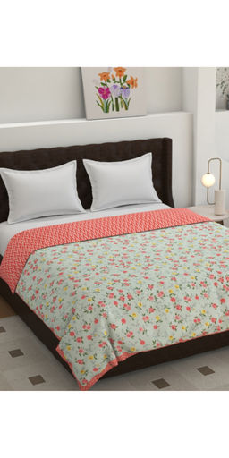 Florida - Green Polycotton AC Reversible Dohar (Double)