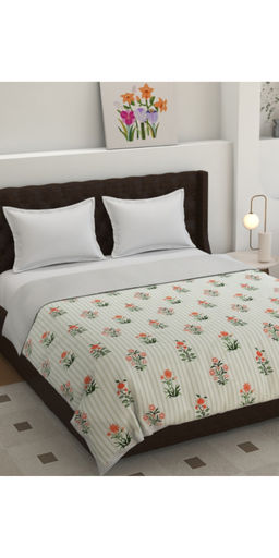 Florida - Cream Polycotton AC Reversible Dohar (Double)