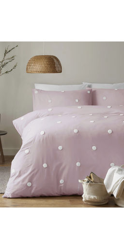 the White Moss - Pink Desert Rose Blush Cold-Weather Comforter with 1 Pillow Cover (Single)