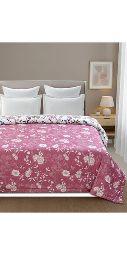 Florida - Pink Printed Microfiber Reversible 180 GSM AC Comforter (Double)