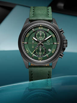 CARLINGTON - Men Green Pu Leather Round Dial Watch (Nitro 8075 Green) (M)