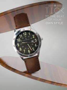 CARLINGTON - Men Brown Resin Round Dial Watch (Aristocrat 1076 Brown) (M)