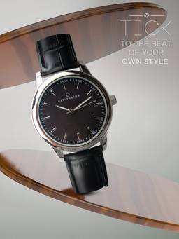 CARLINGTON - Men Black Resin Round Dial Watch (Aristocrat 1077 Black) (M)
