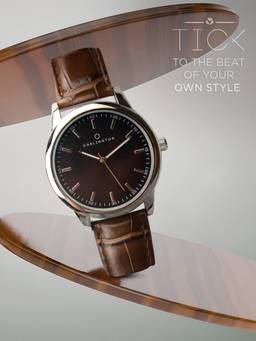 CARLINGTON - Men Brown Resin Round Dial Watch (Aristocrat 1077 Brown) (M)